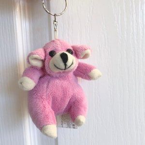 Cute Pink Plush Keychain